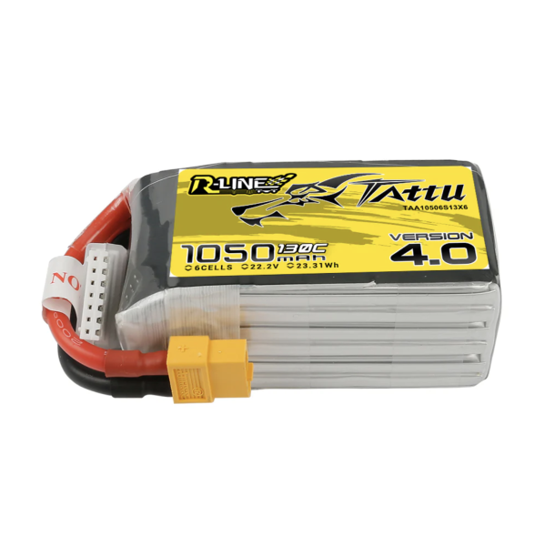 Tattu 1050mAh 22.2V 130C 6S1P R-Line Version 4.0 Lipo Batterie XT60 Stecker TAA10506S13X6