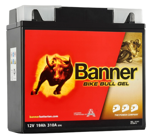 Banner BG12-19 Bike Bull GEL 52101 19Ah Motorradbatterie GT20H-3 (DIN 51913)
