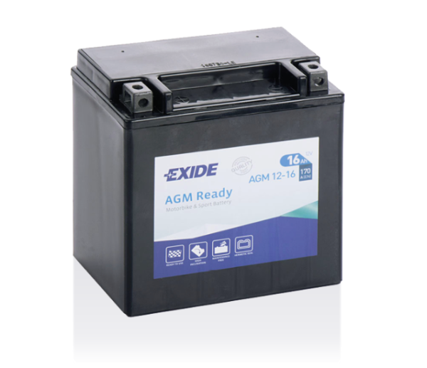 Exide AGM Ready AGM12-16 YTX16-BS Motorradbatterie 16Ah (DIN 81600)