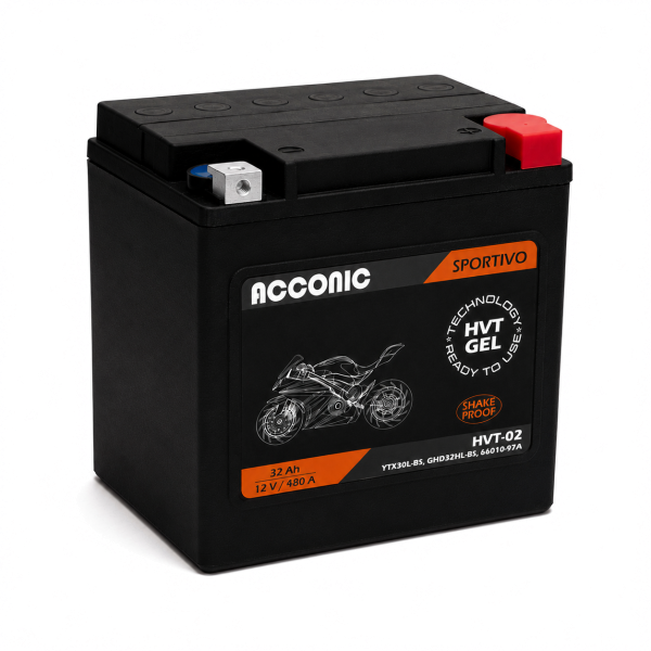 ACCONIC Sportivo HVT-02 Motorradbatterie 30Ah (DIN 83000) YIX30L-BS