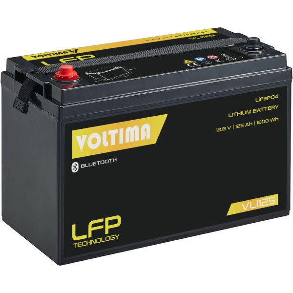 VOLTIMA VLI125 12V LiFePO4 Lithium Versorgungsbatterie 125Ah mit App