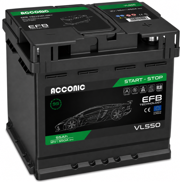 ACCONIC VL550 START-STOP EFB 55Ah Autobatterie 550 500 055