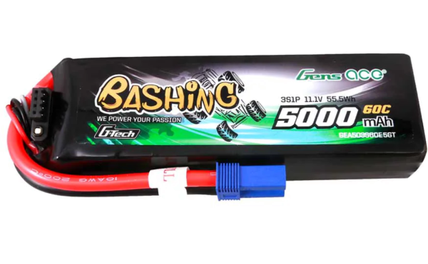 Gens ace 5000mAh 11,1 V 60C 3S1P G-Tech Bashing Lipo-Akkupack mit EC5 Plug-Bashing-Serie GEA5