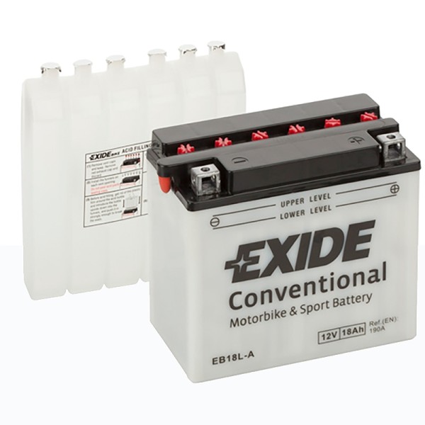 Exide EB18L-A Conventional 18Ah Motorradbatterie (DIN 51815) YB18L-A