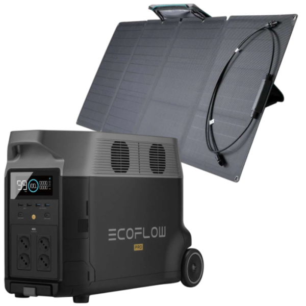 EcoFlow DELTA PRO Powerstation-Set mit 400Wp Solarmodul