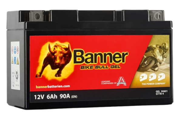 Banner BGT7B-4 Bike Bull GEL 50601 6Ah Motorradbatterie YT7B-BS (DIN 50719)