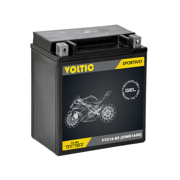 VOLTIC Sportivo GEL YTX16-BS Motorradbatterie 14Ah 12V (DIN 81600)