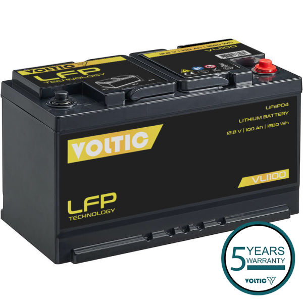 VOLTIC VLI100 12V LiFePO4 Lithium Versorgungsbatterie 100Ah