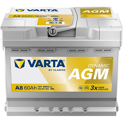 Varta A8 Dynamic (D52) AGM 560 901 068 Autobatterie 60Ah (Silver Dynamic)