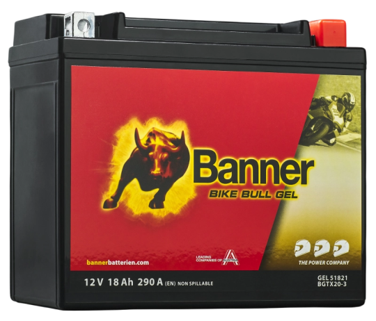 Banner BGTX20-3 Bike Bull GEL 51821 18Ah Motorradbatterie YTX20L-BS (DIN 82000)