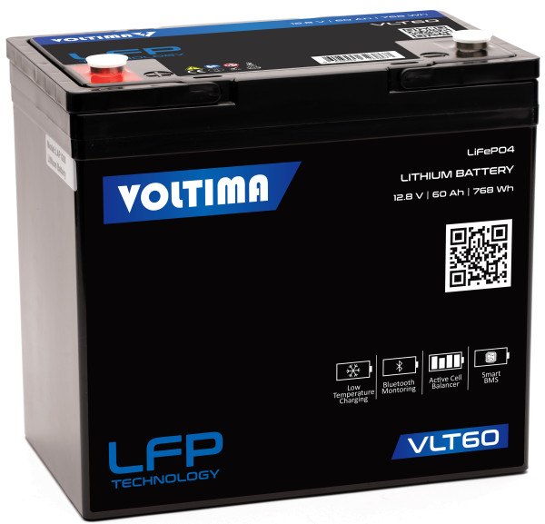 VOLTIMA VLT60 12V LiFePO4 Lithium Versorgungsbatterie 60Ah mit App