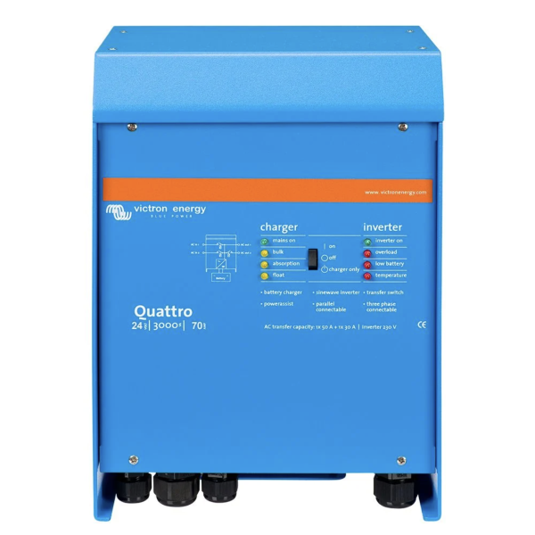 Victron Quattro 24/3000/70 24V 230V 2400W Wechselrichter 70A Ladegerät