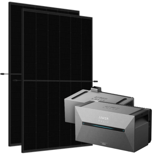 Balkonkraftwerk Set 870Wp mit Anker 3,2kWh LiFePO4 Speicher