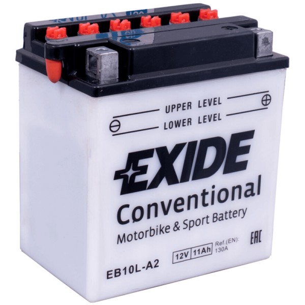 Exide EB10L-A2 Conventional 11Ah Motorradbatterie (DIN 51112) YB10L-A2