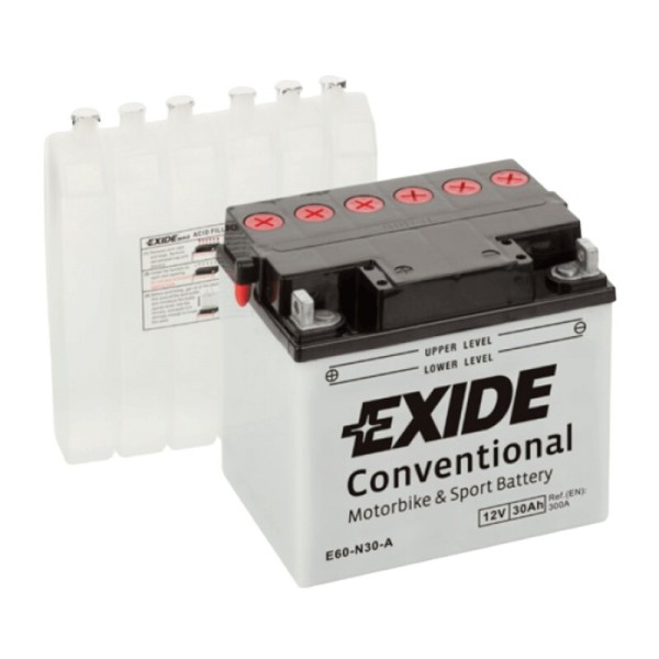 Exide E60-N30-A Conventional 30Ah Motorradbatterie (DIN 53034) Y60-N30-A