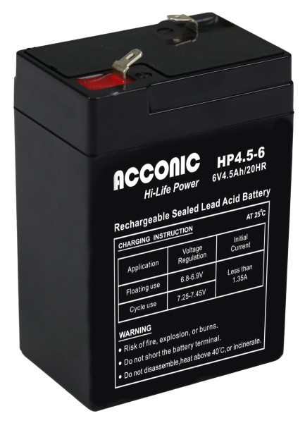 Acconic HP4.5-6 Hi-Life Power AGM 6V 4.5Ah Bleiakku