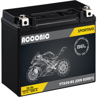 ACCONIC Sportivo GEL YTX20-BS Motorradbatterie 20 Ah 12V (DIN 82001)
