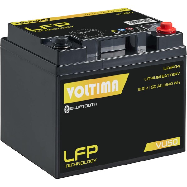 VOLTIMA VLI50 12V LiFePO4 Lithium Versorgungsbatterie 50Ah mit App
