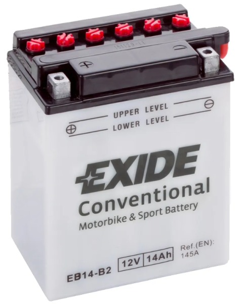 Exide EB14-B2 Conventional 14Ah Motorradbatterie (DIN 51414) YB14-B2