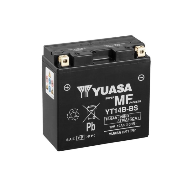 Yuasa YT14B-BS AGM Motorradbatterie 12Ah 12V (DIN 51201)