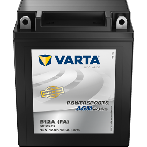 VARTA Powersports AGM ACTIVE YB12A-A 12Ah Motorradbatterie 12V (512919013)