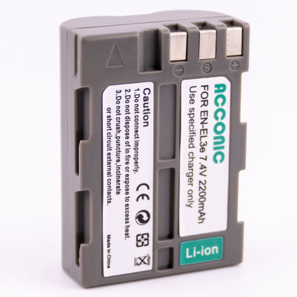 Acconic Photon Series EN-EL3e Ersatz Akku für Nikon EN-EL3e D100 D200 D300 D50
