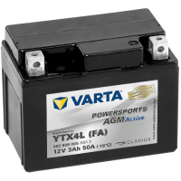 VARTA Powersports AGM ACTIVE YTX4L-BS 3Ah Motorradbatterie 12V (DIN 50314)
