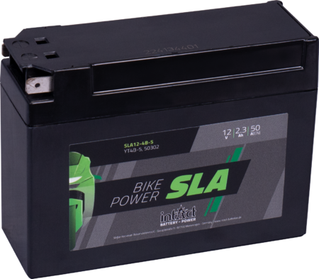 Intact SLA12-4B-5 Bike-Power SLA 2,3Ah Motorradbatterie YT4B-BS (DIN 50302)