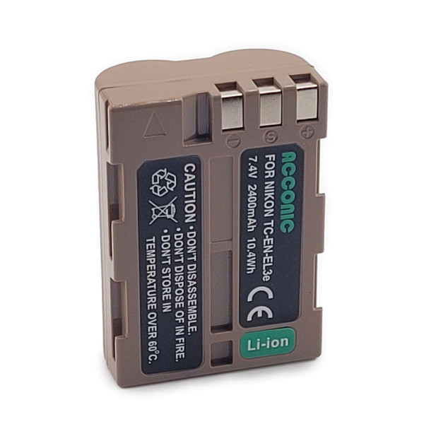 Acconic Photon Series TC-EN-EL3e Ersatz Akku mit USB-C für Nikon D700 D300 D200