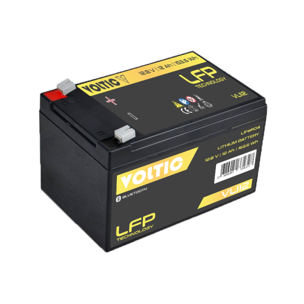 VOLTIC VLI12 12V LiFePO4 Lithium Versorgungsbatterie 12Ah