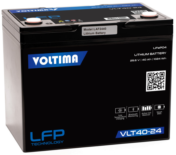 VOLTIMA VLT40 24V LiFePO4 Lithium Versorgungsbatterie 40Ah mit App