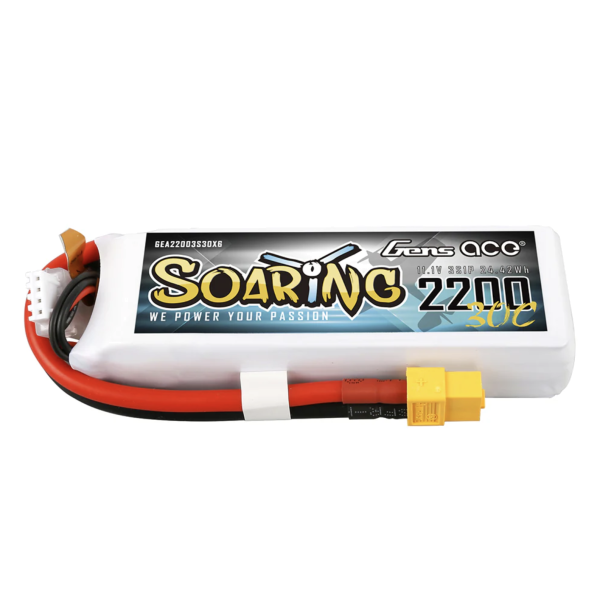 Gens ace 2200mAh 11.1V 30C 3S1P Soaring Lipo Batterie mit XT60 Stecker GEA22003S30X6