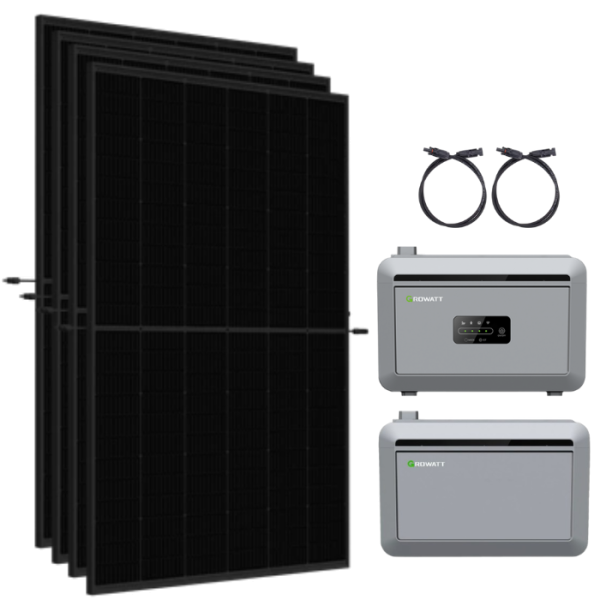 Balkonkraftwerk Set 1780Wp mit Growatt 4kWh LiFePO4 Speicher
