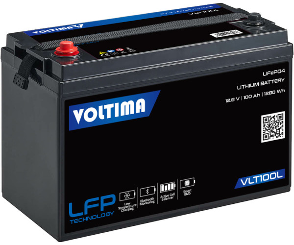 VOLTIMA VLT100L 12V LiFePO4 Lithium Versorgungsbatterie 100Ah mit App