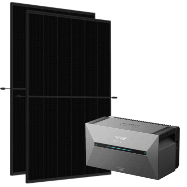 Balkonkraftwerk Set 870Wp mit Anker 1,6kWh LiFePO4 Speicher