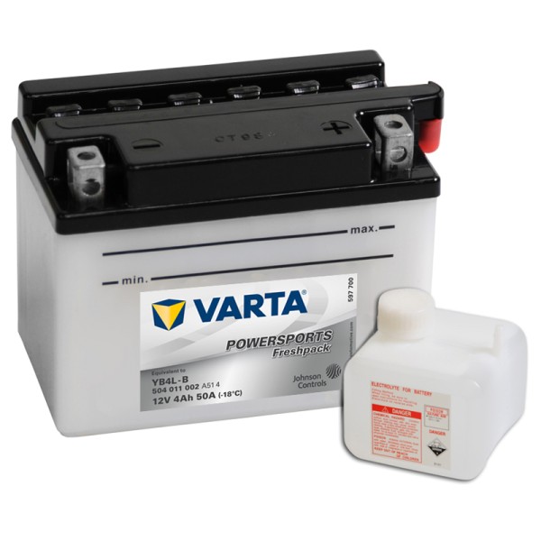 VARTA Powersports Freshpack YB4L-B 4Ah Motorradbatterie 12V (DIN 50411)