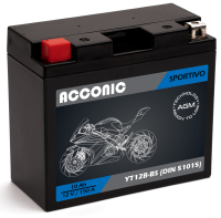ACCONIC Sportivo AGM YT12B-BS Motorradbatterie 10Ah 12V (DIN 51015)