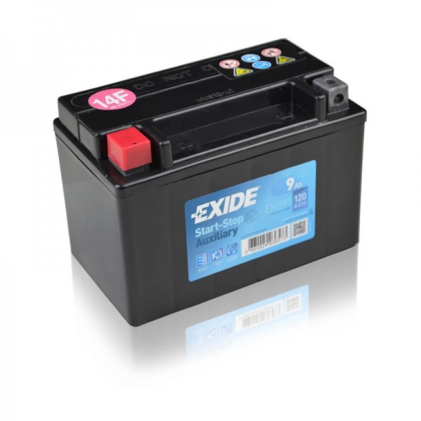 Exide-Start-Stop-Auxiliary-EK091-9Ah-AGM-Stuetzbatterie