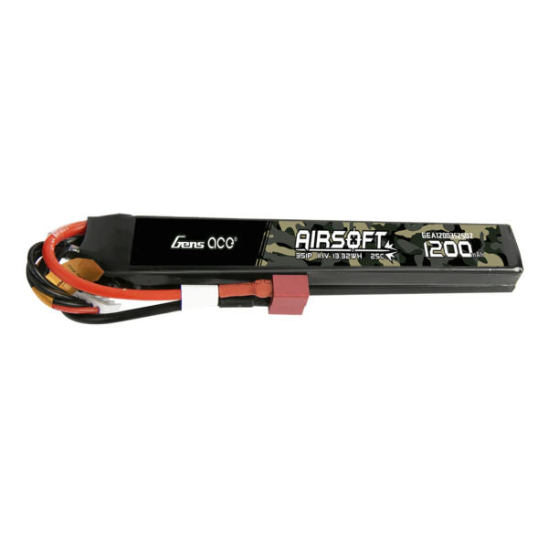Gens ace 1200mAh 11.1V 25C 3S1P Airsoft Gun Lipo Batterie mit T-Stecker GEA12003S25D2