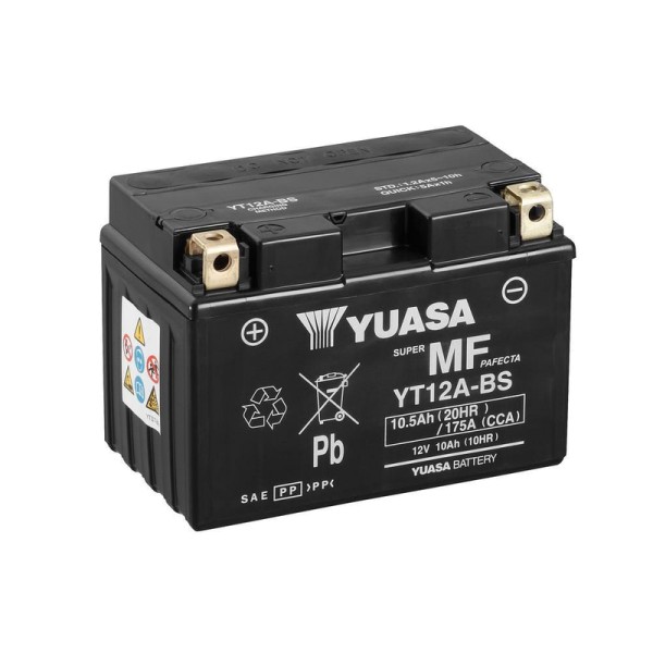 YUASA YT12A-BS AGM 10Ah Motorradbatterie 12V