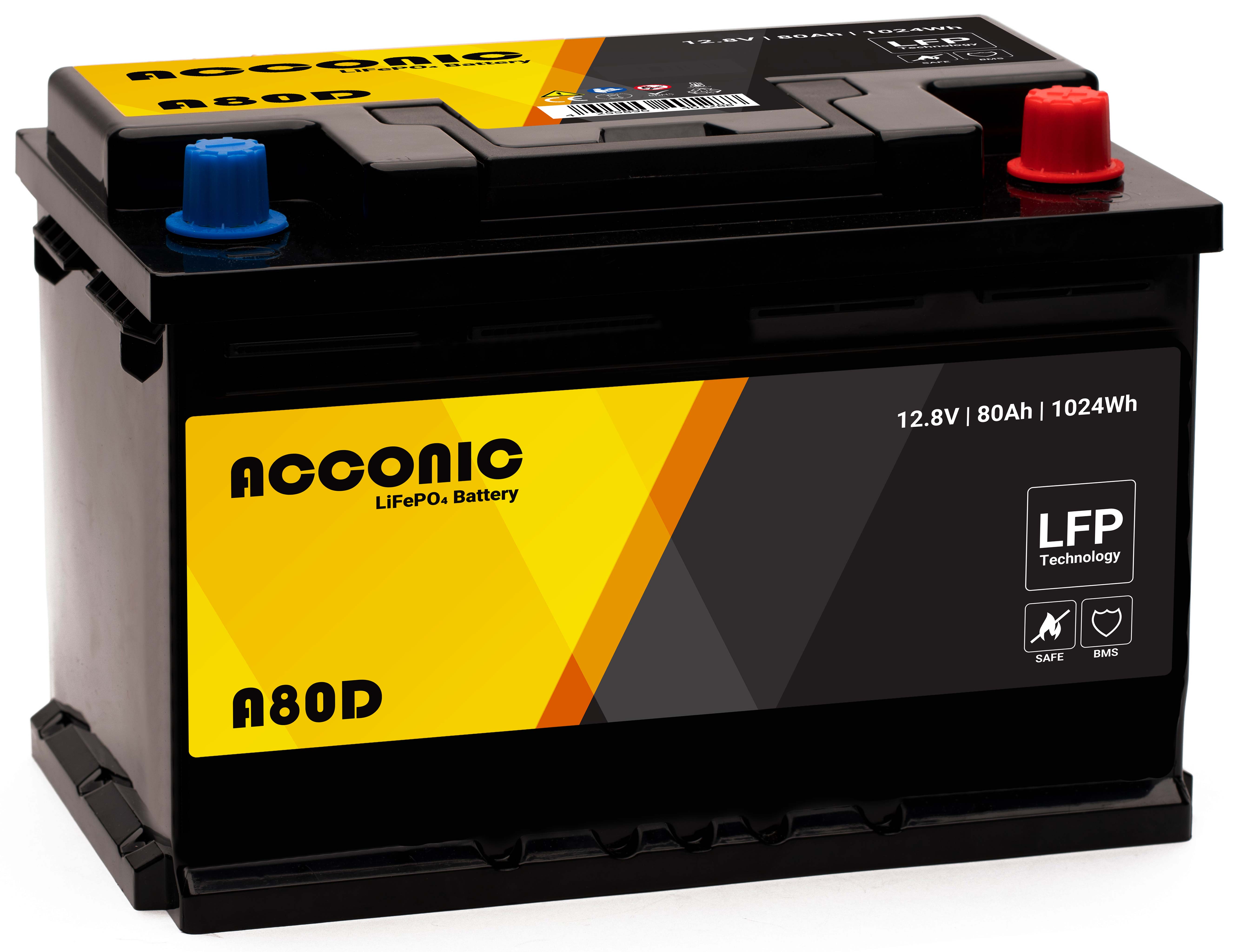 Acconic A80D LiFePO4 12V Lithium Versorgungsbatterie | Swissbatt24