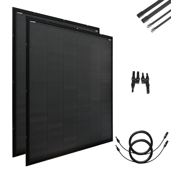 VOLTIMA Prima LWB400 Leichtes Balkon-Solarmodul-Set 2x200 Watt Monokristallin
