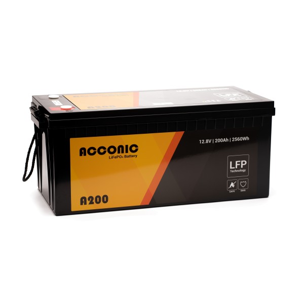 Acconic A200 LiFePO4 12V Lithium Versorgungsbatterie 200Ah