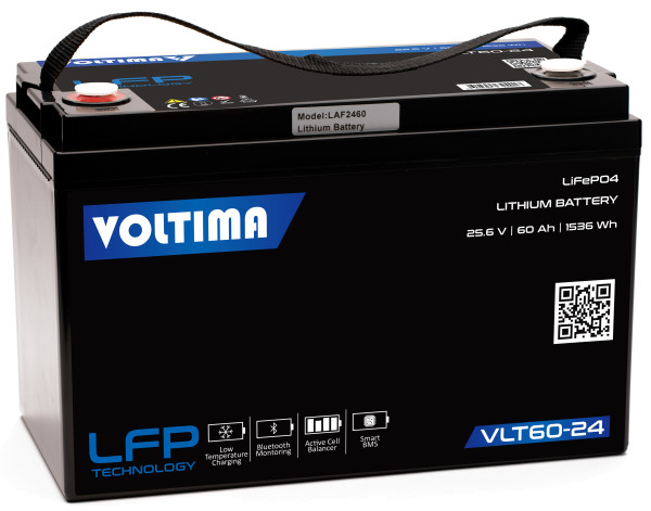 VOLTIMA VLT60 24V LiFePO4 Lithium Versorgungsbatterie 60Ah mit App