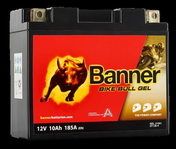 Banner BGT12B-4 Bike Bull GEL 51001 10Ah Motorradbatterie YT12B-BS (DIN 51015)