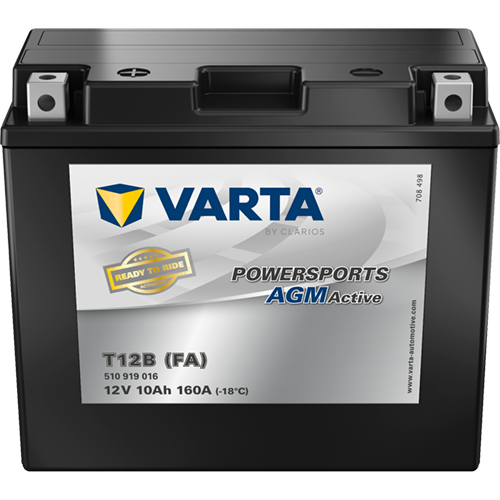 VARTA Powersports AGM ACTIVE YT12B-BS 10Ah Motorradbatterie 12V (510919016)