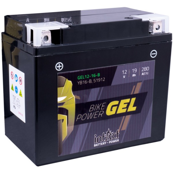 Intact GEL12-16-B Bike-Power GEL 19Ah Motorradbatterie (DIN 51912) YB16-B