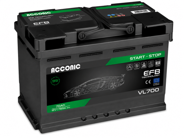 ACCONIC VL700 START-STOP EFB 70Ah Autobatterie 570 500 076