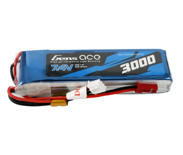 Gens ace 3000mAh 7.4V 2S1P Lipo Batterie mit JST-SYP GEA30002STXJ
