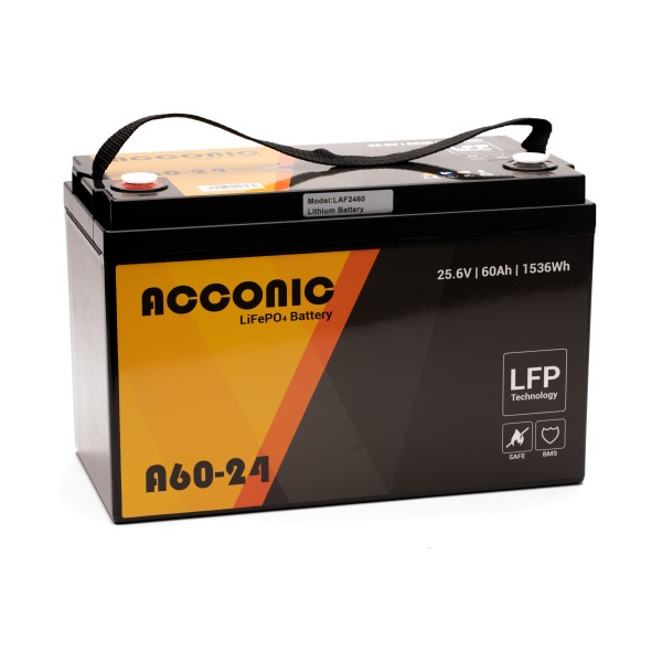 Acconic A60-24 LiFePO4 24V Lithium Versorgungsbatterie 60Ah